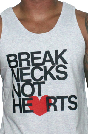 Break Necks Not Hearts Mens Tank in Sports Grey by AiReal - Click Image to Close